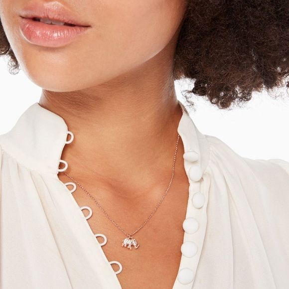 Kate Spade Pave Elephant Pendant Necklace - Picture 3 of 6